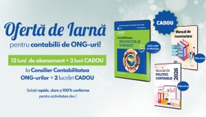 Consilier Contabilitatea organizatiilor non-profit - abonament 12 luni + 3 luni GRATUITE si 2 lucrari CADOU: Manualul de inventariere + Manual de politici contabile