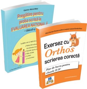 [25% REDUCERE] Pachet Evaluare Nationala clasa a II-a. Pregatire pentru proba scrisa + Exersez cu Orthos scrierea corecta [OF:18556]